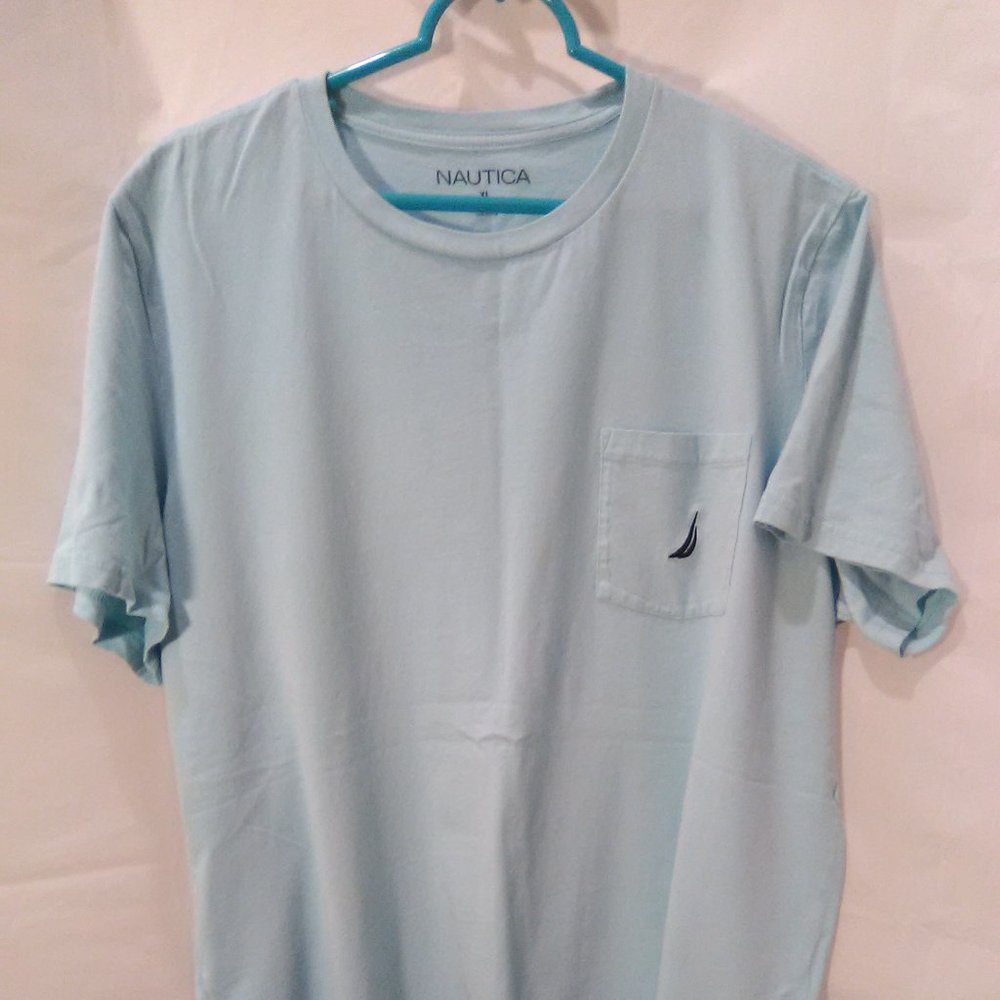 Nautica Short Sleeve Men's Shirt Color Bluish Green Size XL